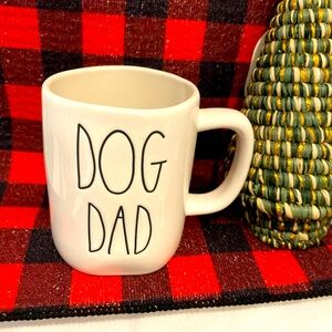 RAE DUNN by Magenta “Dog Dad Mug” 16oz White/Black Letters NEW